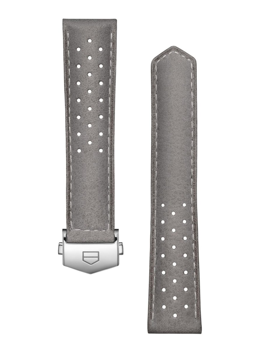 TAG Heuer Accessories | Tag Heuer Carrera 39Mm Grey Perforated Leather Strap